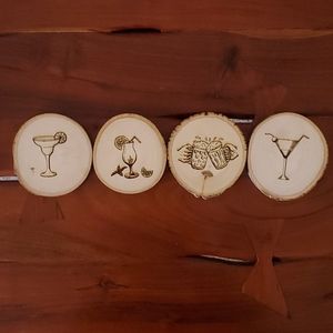 Custom wooden engraved coasters